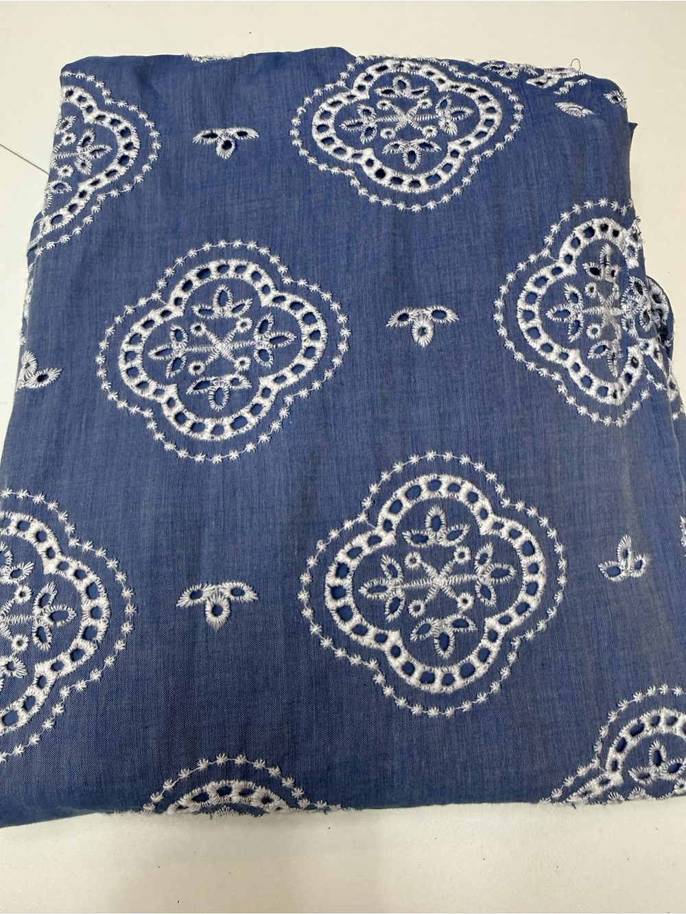 Talbots Blue Eyelet Embroidered Shift Dress size 10P - Picture 11 of 12